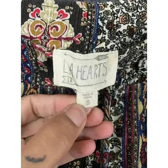 Brown Floral Casual Pants SMALL Pockets Elastic Waist Tribal Print Comfortable - Picture 3 of 8